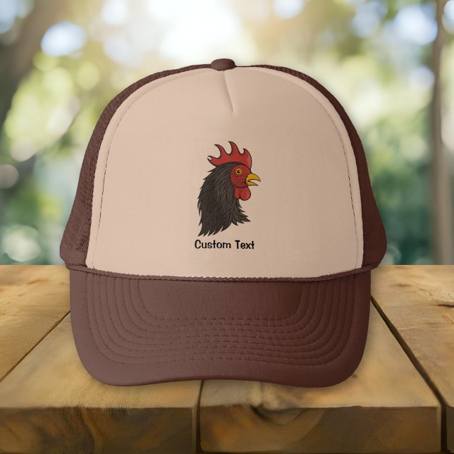 Casquette Tête de Coq Noir (Créateur téléchargé)