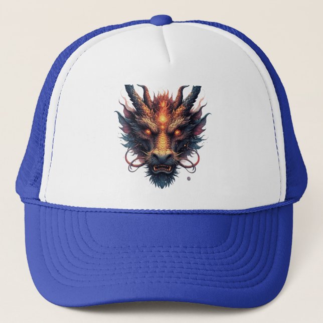 Casquette Tête de dragon avec yeux en fer (Devant)