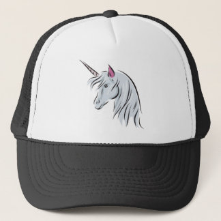 Casquette tête de licorne blanche
