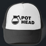Casquette Tête de pot de café - dessin simple<br><div class="desc">Un petit humour sobriété que vous pouvez transmettre à vos amis. Faites-les rire avec ce cadeau de bâillon humoristique ou d'éléphant blanc. Aussi pour les amateurs de café.</div>