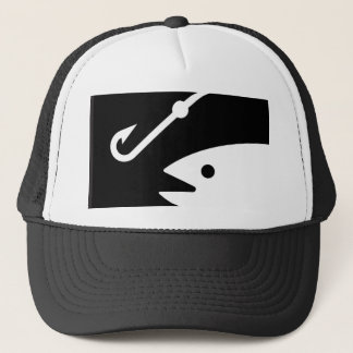 Casquette Tête et crochet de poissons - noirs et blancs