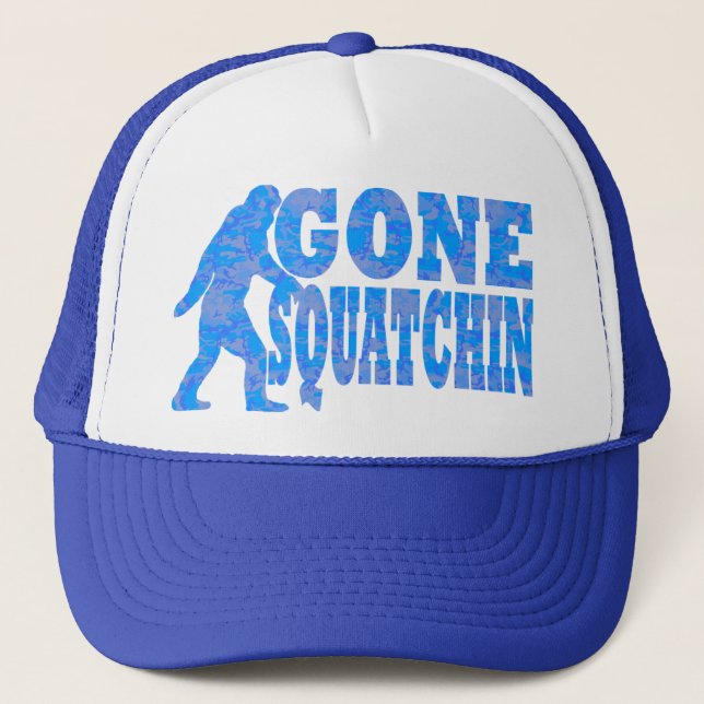 Casquette Texte allé de bleu de Squatchin (Devant)