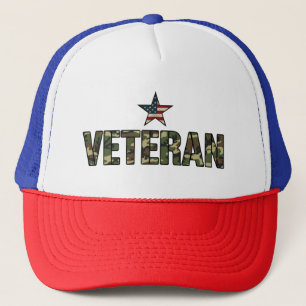 Casquette Texte camouflage de vétéran américain 