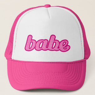 Casquette texte de bébé style denim chaud rose et blanc