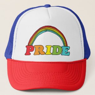 Casquette Texte de la fierté et arc-en-ciel