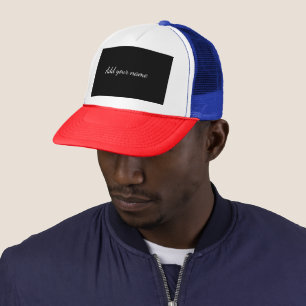 Casquette Texte de message de nom ajouté ici jeté pillo noir