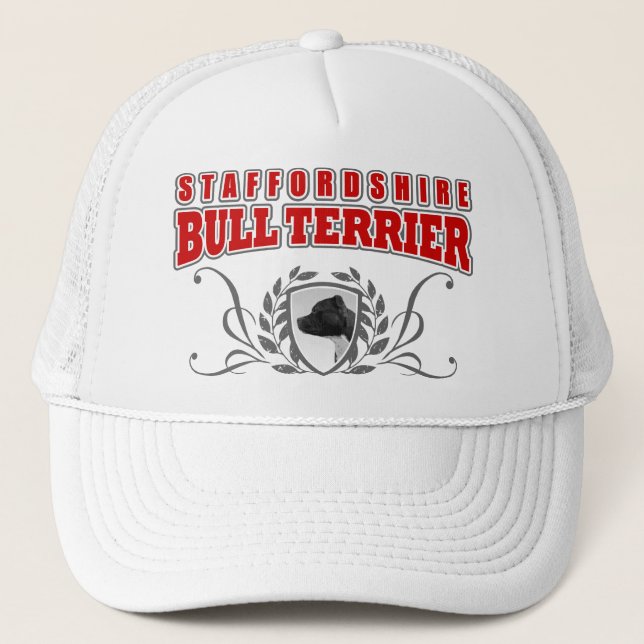 Casquette Texte de rouge de COA de bull-terrier du (Devant)
