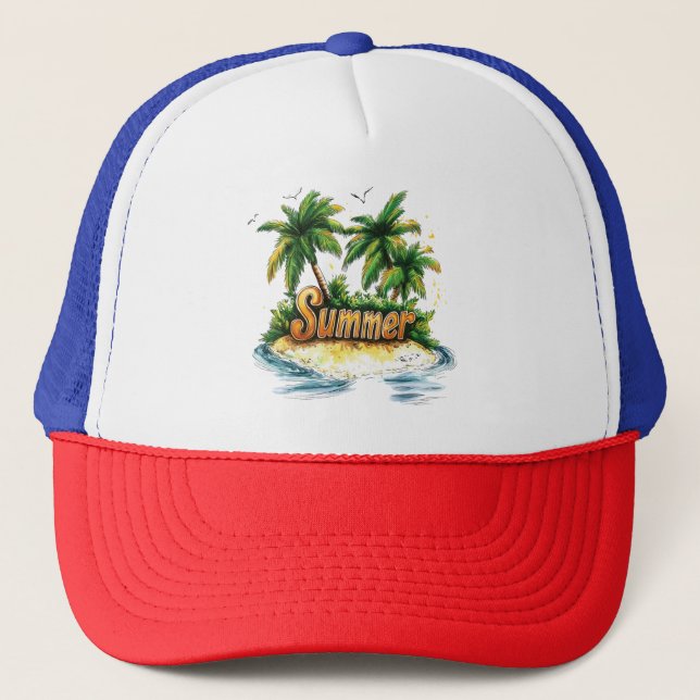 Casquette Texte d'été - Tropical Summer Island (Devant)