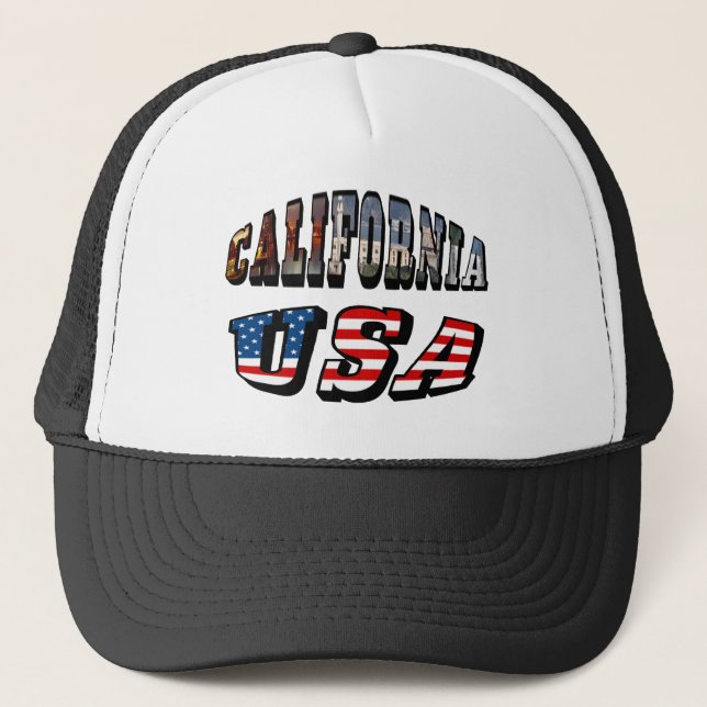 Casquette Texte du drapeau de la Californie (Devant)