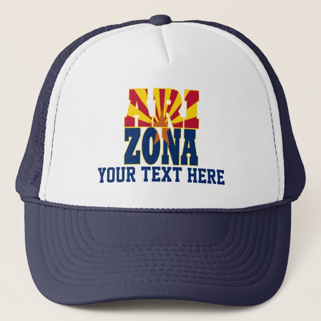 Casquette Texte du drapeau de l'état de l'Arizona (Devant)