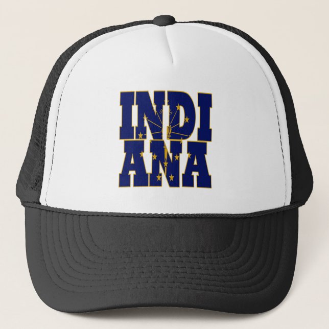 Casquette Texte du drapeau de l'état de l'Indiana (Devant)