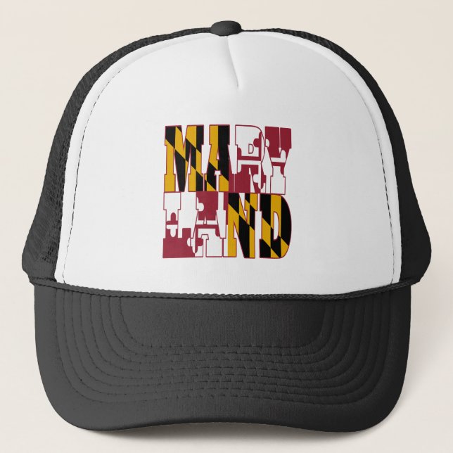 Casquette Texte du drapeau de l'état du Maryland (Devant)