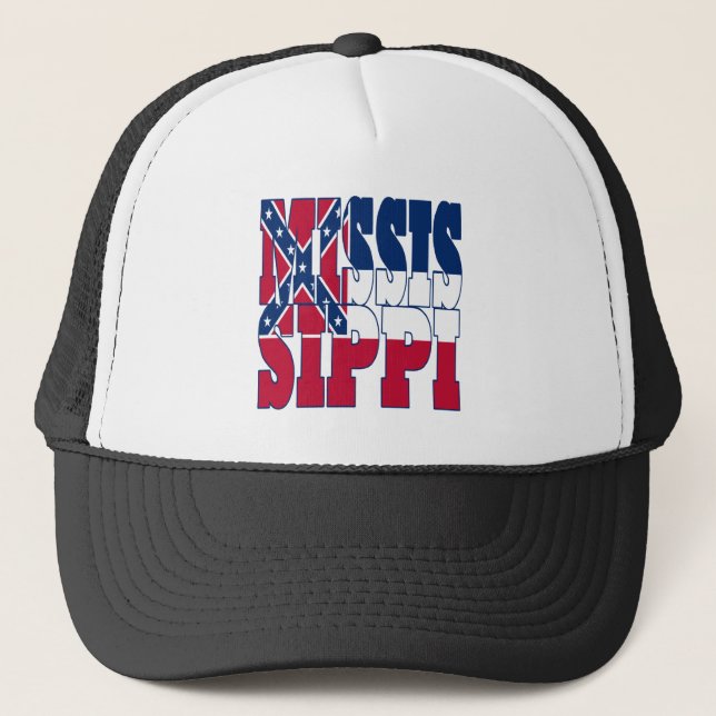 Casquette Texte du drapeau de l'État du Mississippi (Devant)
