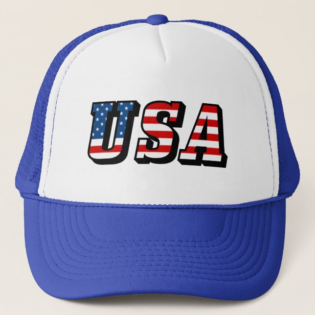 Casquette Texte du drapeau des États-Unis (Devant)