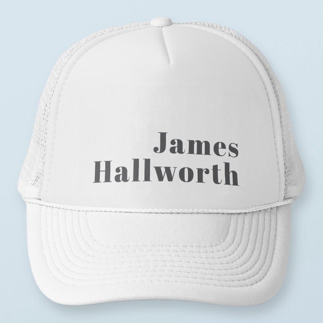 Casquette Texte moderne élégant et rétro | Gris (Créateur téléchargé)