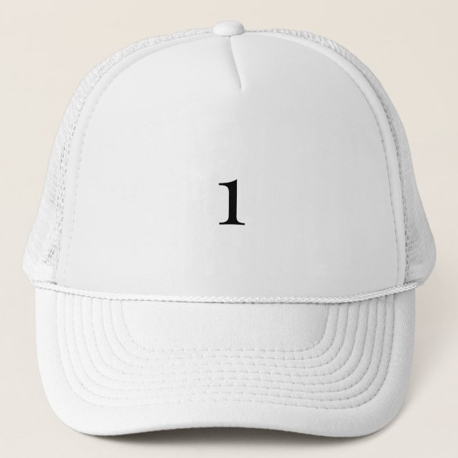 Casquette Texte numéro 1 Symbole Logo Couleur Blanche (Devant)