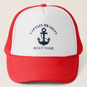 Casquette Texte personnalisé de capitaine maritime pour la v