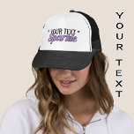Casquette Texte personnalisé Effet parties scintillant viole<br><div class="desc">Ajoutez votre propre légende pour compléter ce slogan "... Sparkle",  en fausse parties scintillant violet clair et en texte noir.</div>