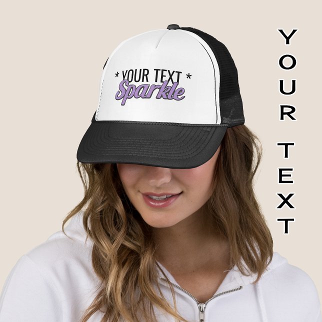 Casquette Texte personnalisé Effet parties scintillant viole (Créateur téléchargé)