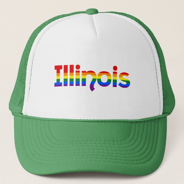Casquette texte Rainbow Illinois (Devant)