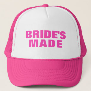 Casquette Texte rose fait par la mariée