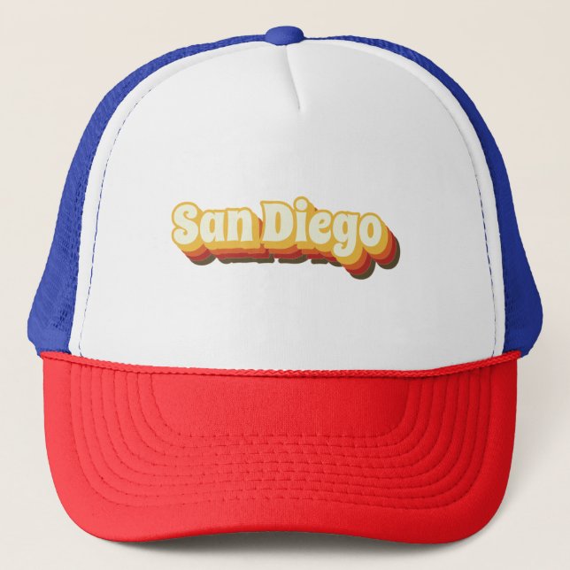 Casquette Texte Vintage San Diego Retro (Devant)