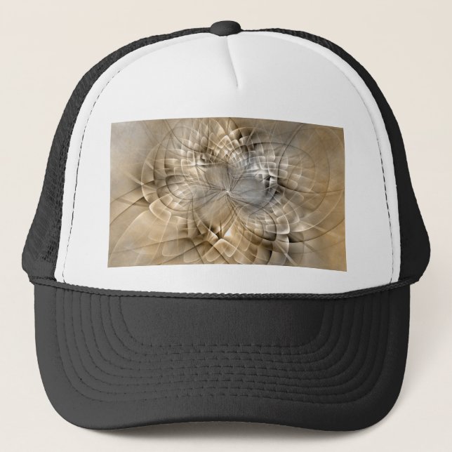 Casquette Texture d'art fractal abstrait tons de terre (Devant)