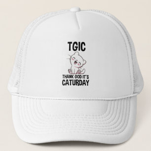 Casquette TGIC Merci Dieu C'est Caturday