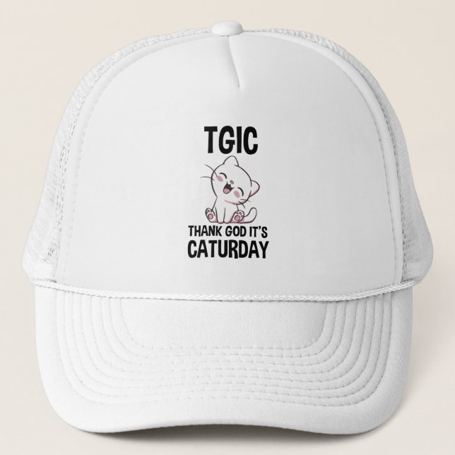 Casquette TGIC Merci Dieu C'est Caturday (Devant)