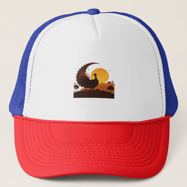 Casquette Thanksgiving Turquie Silhouette - Sunset Harvest S (Devant)
