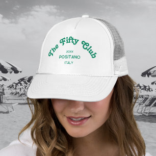 Casquette The Fifty Club Rétro Vert Crest Personnalisé Blanc