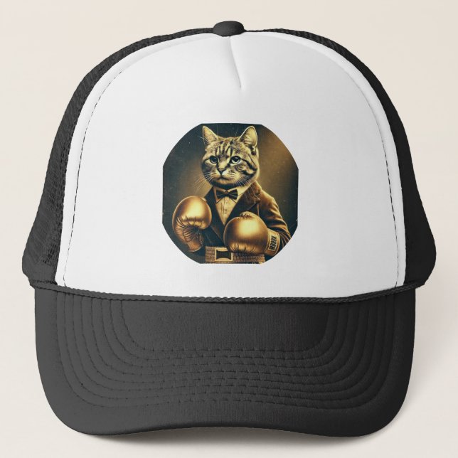 Casquette The Great Catsby - Chat avec gants de boxe (Devant)