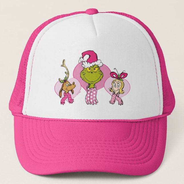 Casquette The Grinch Crew in Pink Valentine's Portrait (Devant)