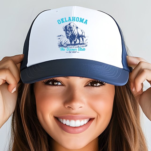 Casquette The Sooner State Buffalo Illustration Gift  (Créateur téléchargé)