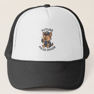 Casquette Thème de futur policier de chien mignon