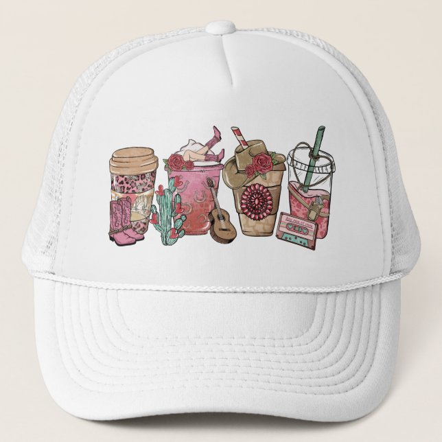 Casquette Thème du Café Lover Western Cowboy (Devant)