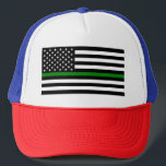 Casquette Thin Green Line Military and Vétérans American Fla<br><div class="desc">The Thin Green Line represents and active service members of all branches of the US Military. The 50 stars on the flag represent the 50 states and the citizens within them. Running between them, is a Thin Green Line whts our nation and the citizens from any and threats. - This...</div>