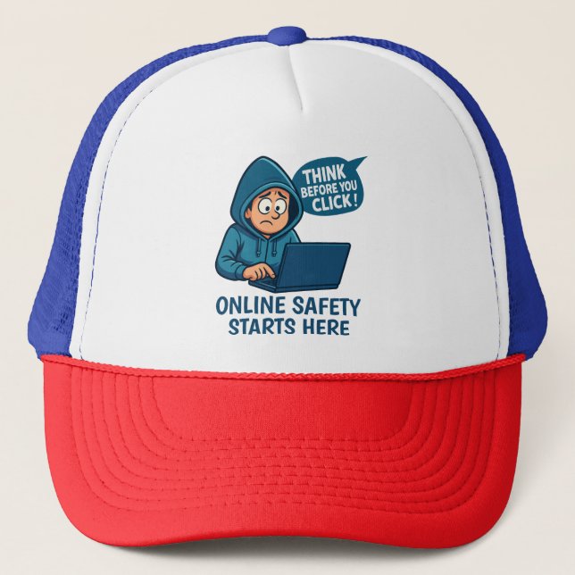 Casquette Think Before You Click - Online Safety Awareness (Devant)
