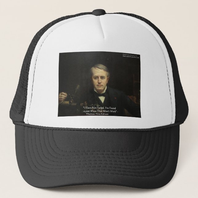 Casquette Thomas Edison "10,000 Ways" Citations de sagesse C (Devant)