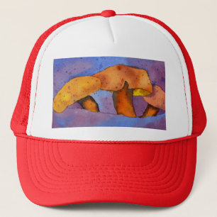 Casquette Three mushroom, toadstool, fungi en orange & bleu