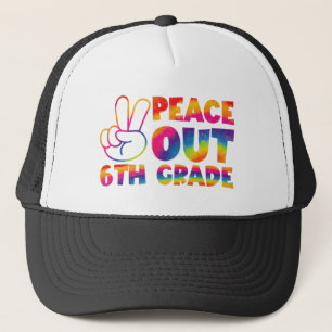 Casquette Tiedye de fin d'année de sixième, Peace Out Sixièm