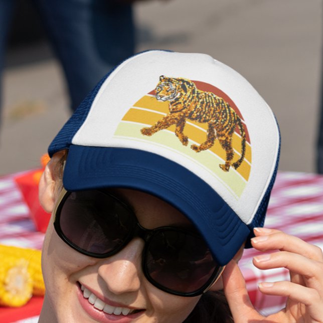 Casquette Tiger Faux Sequin look Retro Sunset (Créateur téléchargé)