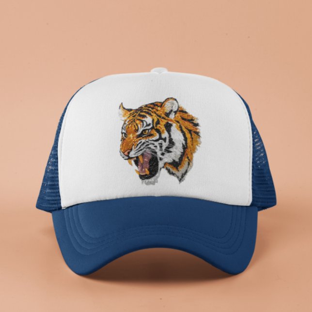 Casquette Tiger Portrait Faux Sequin look tendance (Créateur téléchargé)