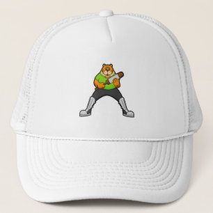 Casquette Tigre au cricket avec batte de cricket