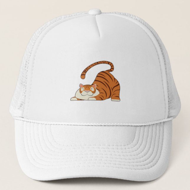 Casquette Tigre au Yoga Exercices d'étirement (Devant)