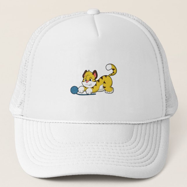 Casquette Tigre avec fil de laine balle (Devant)