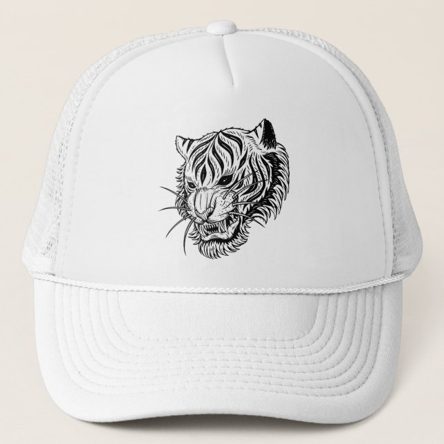 Casquette Tigre noir blanc (Devant)