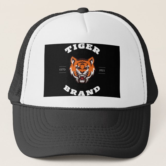 Casquette Tigre professionnel noir et orange (Devant)