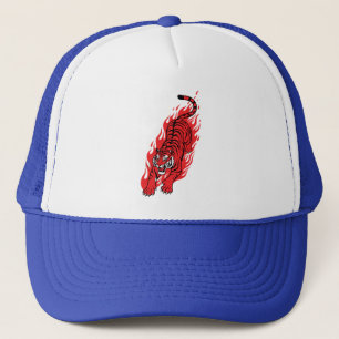 Casquette Tigre Rouge Flamboyant – T-Shirt de la Bête de Feu