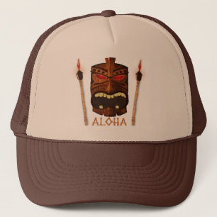 Casquette Tiki en bois Aloha Rétro Été Hawaïen Personnalisé